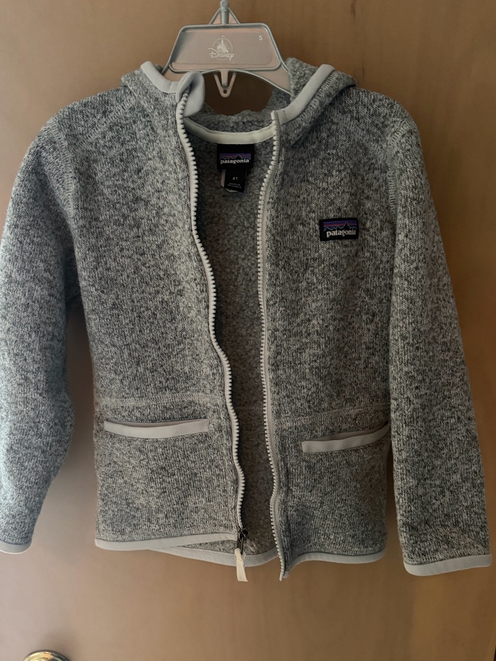 Patagonia Kids Heather Gray Hooded Zip Sweater Jacket